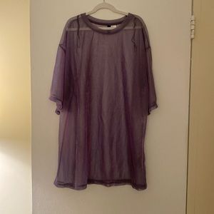 Shiny purple see through top!